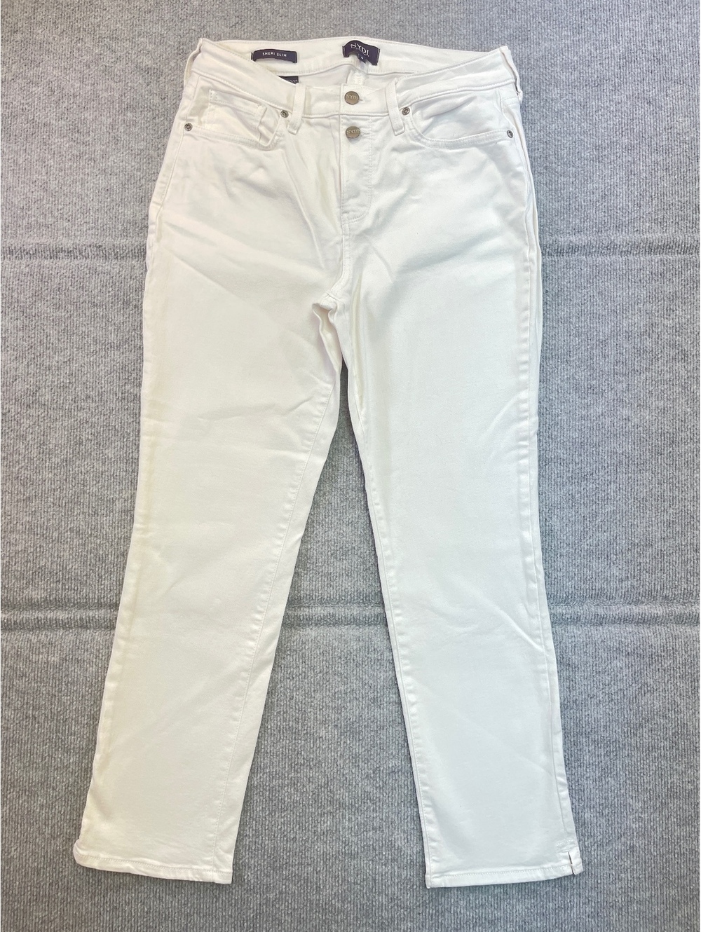 NYDJ Sheri Slim Ankle Jeans Womens Size 6 White Lift Tuck Technology Denim